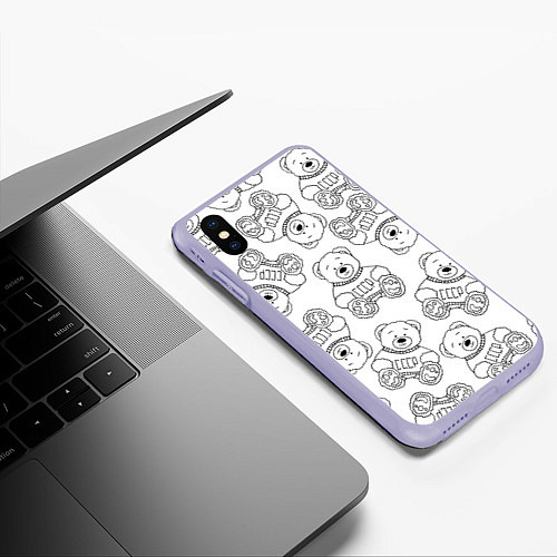 Чехол iPhone XS Max матовый Мишки из СССР / 3D-Светло-сиреневый – фото 3