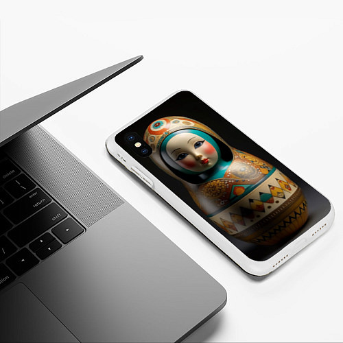 Чехол iPhone XS Max матовый Матрёшка от ai / 3D-Белый – фото 3