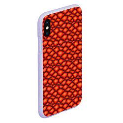 Чехол iPhone XS Max матовый Чешуя огненного дракона, цвет: 3D-светло-сиреневый — фото 2