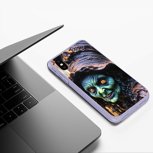 Чехол iPhone XS Max матовый Ужасная восковая ведьма / 3D-Светло-сиреневый – фото 3