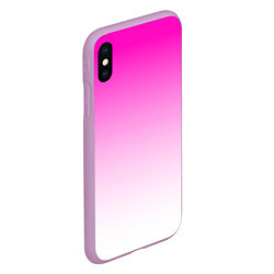 Чехол iPhone XS Max матовый Розово-белый градиент, цвет: 3D-сиреневый — фото 2