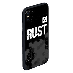 Чехол iPhone XS Max матовый Rust glitch на темном фоне посередине, цвет: 3D-черный — фото 2