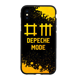 Чехол iPhone XS Max матовый Depeche Mode - gold gradient, цвет: 3D-черный