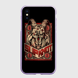 Чехол iPhone XS Max матовый Slipknot Бафомет, цвет: 3D-светло-сиреневый