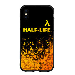 Чехол iPhone XS Max матовый Half-Life - gold gradient посередине