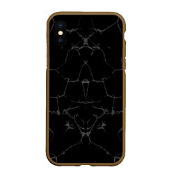 Чехол iPhone XS Max матовый Чёрные трещины, цвет: 3D-коричневый