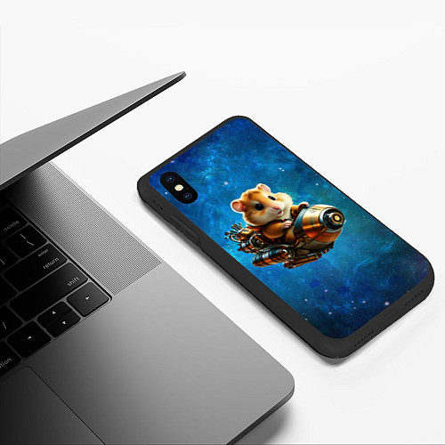 Чехол iPhone XS Max матовый Хомялёт / 3D-Черный – фото 3