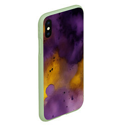 Чехол iPhone XS Max матовый Акварелика, цвет: 3D-салатовый — фото 2