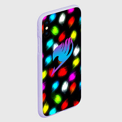 Чехол iPhone XS Max матовый Fairy Tail неоновые лого, цвет: 3D-светло-сиреневый — фото 2