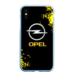 Чехол iPhone XS Max матовый Opel желтые краски, цвет: 3D-голубой
