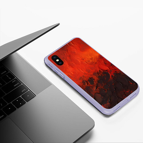 Чехол iPhone XS Max матовый Лава и сажа / 3D-Светло-сиреневый – фото 3