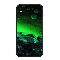 Чехол iPhone XS Max матовый Абстрактное эхо зелени, цвет: 3D-черный