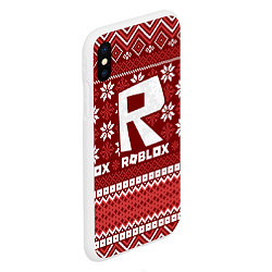 Чехол iPhone XS Max матовый Roblox christmas sweater, цвет: 3D-белый — фото 2