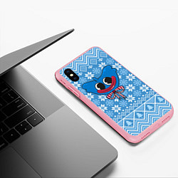 Чехол iPhone XS Max матовый Huggy Wuggy christmas sweater, цвет: 3D-баблгам — фото 2