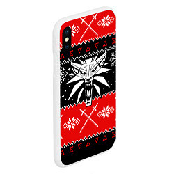 Чехол iPhone XS Max матовый The Witcher christmas sweater, цвет: 3D-белый — фото 2