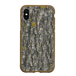 Чехол iPhone XS Max матовый Узор коры дерева, цвет: 3D-коричневый