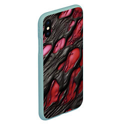 Чехол iPhone XS Max матовый Красная текучая субстанция, цвет: 3D-мятный — фото 2