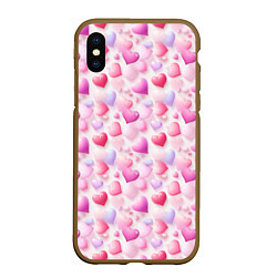 Чехол iPhone XS Max матовый Любовь в каждом сердце, цвет: 3D-коричневый
