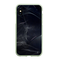 Чехол iPhone XS Max матовый Серый дым и тьма, цвет: 3D-салатовый