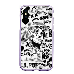 Чехол iPhone XS Max матовый Lil peep автограф, цвет: 3D-светло-сиреневый