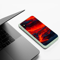 Чехол iPhone XS Max матовый Текущая магма, цвет: 3D-салатовый — фото 2