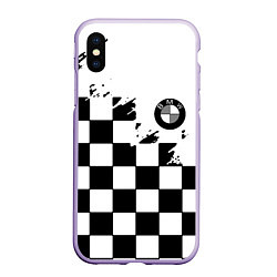 Чехол iPhone XS Max матовый BMW black geometry splash, цвет: 3D-светло-сиреневый