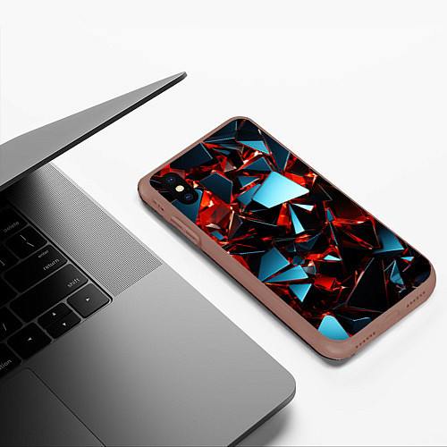 Чехол iPhone XS Max матовый Симметрия бесконечности / 3D-Коричневый – фото 3