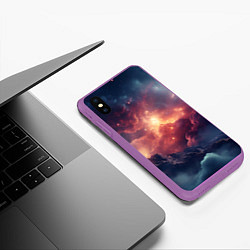 Чехол iPhone XS Max матовый Космические облака, цвет: 3D-фиолетовый — фото 2