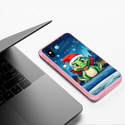 Чехол iPhone XS Max матовый Малыш новогодний дракончик 2024, цвет: 3D-баблгам — фото 2