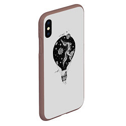 Чехол iPhone XS Max матовый Космический аэростат, цвет: 3D-коричневый — фото 2
