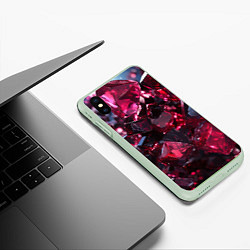 Чехол iPhone XS Max матовый Плиты в стиле абстракционизм, цвет: 3D-салатовый — фото 2