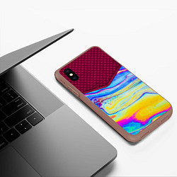 Чехол iPhone XS Max матовый Разводы мыльного пузырька, цвет: 3D-коричневый — фото 2