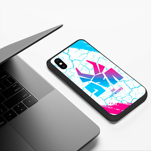 Чехол iPhone XS Max матовый Die Antwoord neon gradient style / 3D-Черный – фото 3