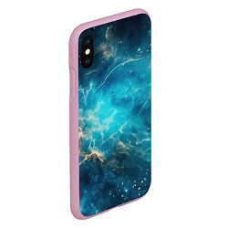 Чехол iPhone XS Max матовый Голубая небула, цвет: 3D-розовый — фото 2