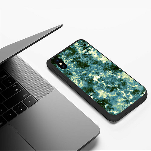 Чехол iPhone XS Max матовый Абстракция - ocean in grunge style / 3D-Черный – фото 3