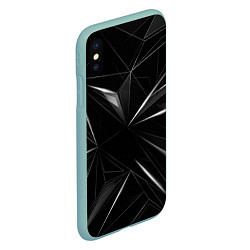 Чехол iPhone XS Max матовый Хрустальные узоры, цвет: 3D-мятный — фото 2