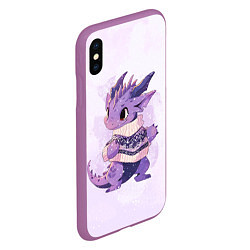 Чехол iPhone XS Max матовый Милый фиолетовый дракон, цвет: 3D-фиолетовый — фото 2