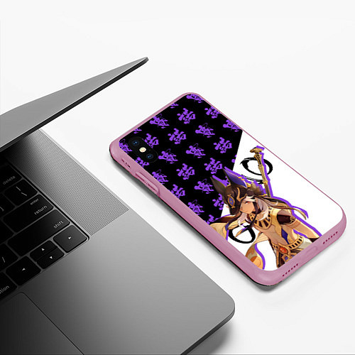 Чехол iPhone XS Max матовый Сайно - Геншин Импакт / 3D-Розовый – фото 3