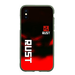 Чехол iPhone XS Max матовый Rust the game colors, цвет: 3D-темно-зеленый