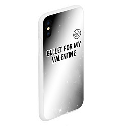 Чехол iPhone XS Max матовый Bullet For My Valentine glitch на светлом фоне пос, цвет: 3D-белый — фото 2