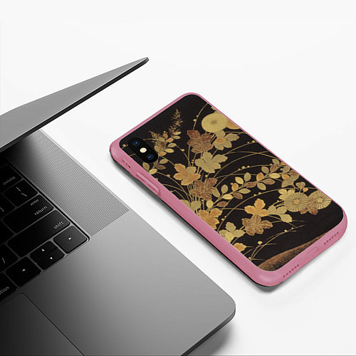 Чехол iPhone XS Max матовый Декоративное искусство / 3D-Малиновый – фото 3