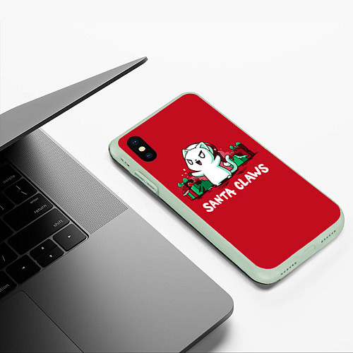 Чехол iPhone XS Max матовый Santa claws / 3D-Салатовый – фото 3