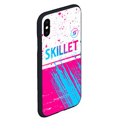 Чехол iPhone XS Max матовый Skillet neon gradient style посередине, цвет: 3D-черный — фото 2