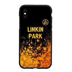 Чехол iPhone XS Max матовый Linkin Park - gold gradient посередине