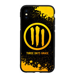 Чехол iPhone XS Max матовый Three Days Grace - gold gradient, цвет: 3D-черный