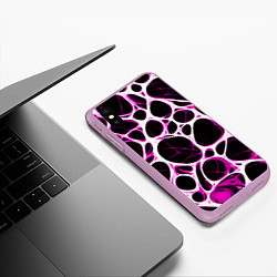 Чехол iPhone XS Max матовый Розовая морская волна, цвет: 3D-сиреневый — фото 2