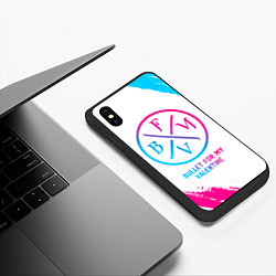 Чехол iPhone XS Max матовый Bullet For My Valentine neon gradient style, цвет: 3D-черный — фото 2