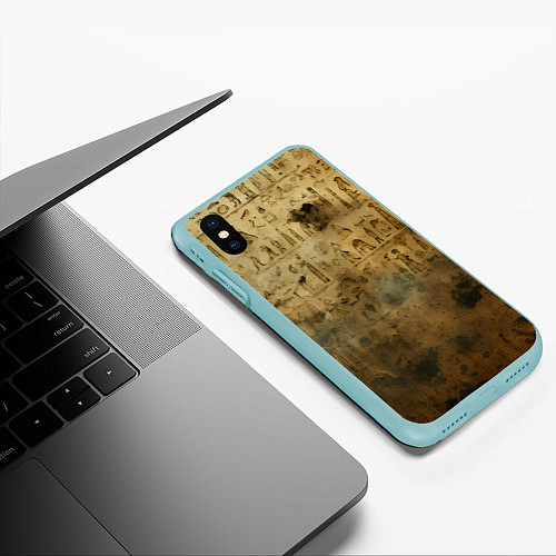 Чехол iPhone XS Max матовый Древний папирус / 3D-Мятный – фото 3