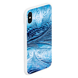 Чехол iPhone XS Max матовый Ледяной узор, цвет: 3D-белый — фото 2