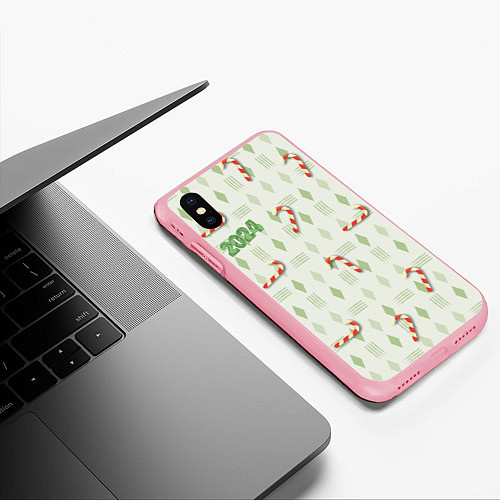 Чехол iPhone XS Max матовый Новогодняя сладость / 3D-Баблгам – фото 3